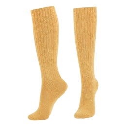 WOWFOOT Women's Slouch Socks Soft For Girl Stylish Knit Casual Fall Winter Knee Sock (C-Yellow(Slouch Ribbed))