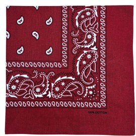 MDSTYLE 6 PCS 100% Cotton Bandanas 22” x 22" for Men & Women Paisley Handkerchief Headband Scarf Bandana (Burgundy)
