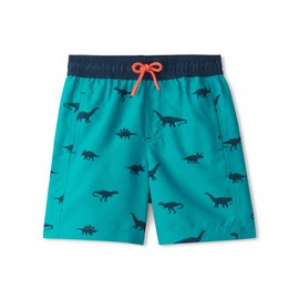 Hatley Boys' Swim Board Shorts, Silhouette Dino, 8 Years