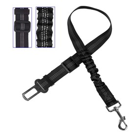 2 Pack Heavy Duty Dog Seat Belt for Car, Great Dog Seat Belt with Bungee & Latch for Safety while sudden brake, All Metal Heavy Duty & Tangle-Free Attachment, Adjustable Length. (Black)
