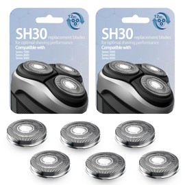 GORLENT Upgraded SH30/52 Replacment Blades for Series 1000, 2000, 3000 and PTxxx series Razors, Dual-Ring Precision Shaving Heads with Titanium Coating, 6Pack.