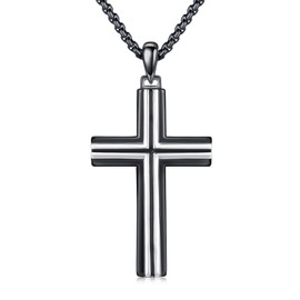 StoryEtain Crucifix Necklace for Women 925 Sterling Silver Crucifix Pendant Necklace Cross Pendant Religious Unisex Jewelry for Men Christians Birthday Gift