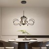 LANGLITIAODENG Chrome/Black LED Ceiling Light with Remote Control, Dimmable Lustre