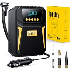 Ipflin Tyre Inflator Air Compressor - Digital Car Tyre Pump 12V DC,Portable Car Accessories for Men,Electric Air Pump 150 PSI For Car Tyres,Bikes,Football,Preset Tyre Pressure & Auto Shutoff