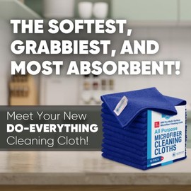 Paños de limpieza de microfibra multisuperficie MW Pro de 12 x 12 pulgadas, color azul oscuro, paquete de 12 toallas de microfibra premium para limpiar vidrio, cocinas, baños, automoción, suministros y productos