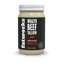 Fatworks 100% American Wagyu Tallow, Pit Master Secret Weapon, Certified Wagyu, KETO, PALEO, CARNIVORE, WHOLE30 friendly, Non-Hydrogenated, USA Sourced, 14 oz.