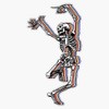 Dancing Skeleton Layered Vinyl Waterproof Sticker Decal Car Laptop Wall
