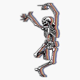 Dancing Skeleton Layered Vinyl Waterproof Sticker Decal Car Laptop Wall Window Bumper Sticker 5"
