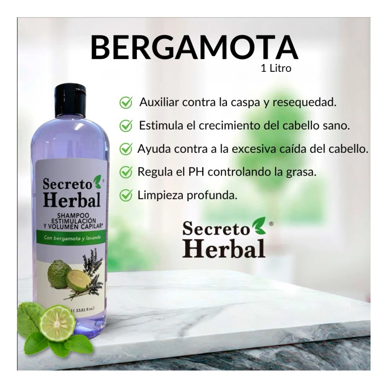 Caja 6pz Surtida Shampoo Secreto Herbal Romero Chile Bergamota