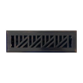 Empire Register Co, Decorative Air Vent Covers - 2x10 inch, Abstract Design, Oil Rubbed Bronze Finish, Heavy Duty Walkable Floor Register, Metal Damper Attached
