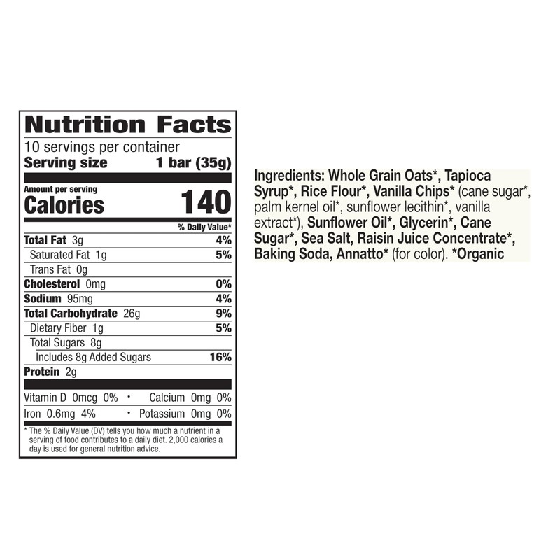 Cascadian Farm Organic Vanilla Chip Chewy Granola Bars, Value Size,