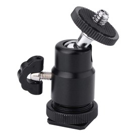 Cabezal de Bola con trípode de cámara, Mini Cabezal de trípode Ajustable con Tornillo de 1/4 de Pulgada y Adaptador de Zapata hor para la mayoría de Las cámaras Digitales
