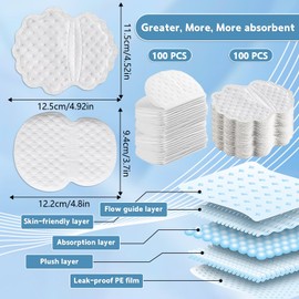 200Pcs Armpit Sweat Pads, Disposable Underarm Sweat Pad Under Arm for Men Women, Invisible & Ultra-Thin & Soft Sweat Pads for Outdoor Daily Wear