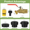 275-330 Gallon IBC Tote Hose Adapter, 3/4" Male NPT Inlet