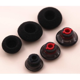 Earbuds Eartips Kit Replacement for Plantronics Voyager 5200, Small Medium & Large 3 Size Ear Gels Tips and Foam Cover for Plantronics Voyager 5200 Eartip Kit [ 3 Pack ] (Gray Red)