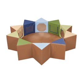 ECR4Kids SoftZone Wall of Mirrors, Activity Center, Earthtone