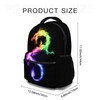 Fire Rainbow Dragon Black School Backpack, Kids bag for Boys