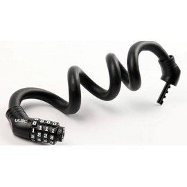 ULAC 1970 Twistable Steel Memory Cable Bicycle Lock Combo, Keyless Resettable 4-Digit Combination, Ideal for Commuter Bike, Kids Bike (Black)