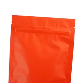 QQ Studio Pack of 100 Matte Color Stand-Up Mylar Foil Resealable Zipper Pouches (3.9" x 5.9", Matte Flat Red)