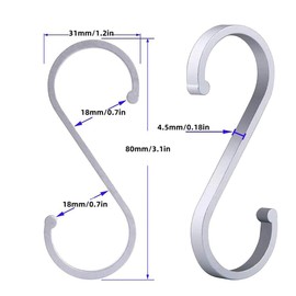 UFOVAOK Pack of 10 S Hooks, Gold, S Shaped Aluminium Hooks, Multi-Purpose Hooks, Lightweight Hooks, Coat Hooks for Clothes Rail, Hooks for Hanging for Bedroom, Bathroom, Kitchen and Office