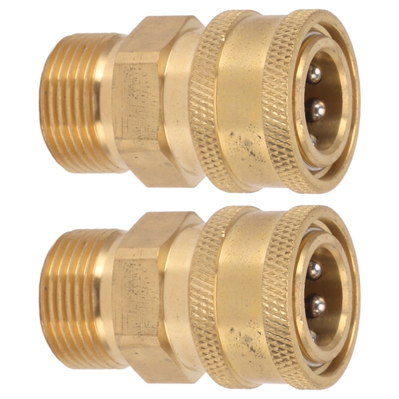 2Pcs Pure Copper M22 High Pressure Washer Fitting Adapter 3/8