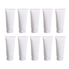 20PCS 50ml Empty Refill White Plastic Cosmetic Lotion Tubes Bottles Shampoo Facial Cleanser Makeup Sample Soft Container Tube Bottle Vial Jar Pot Case with Flip Cap