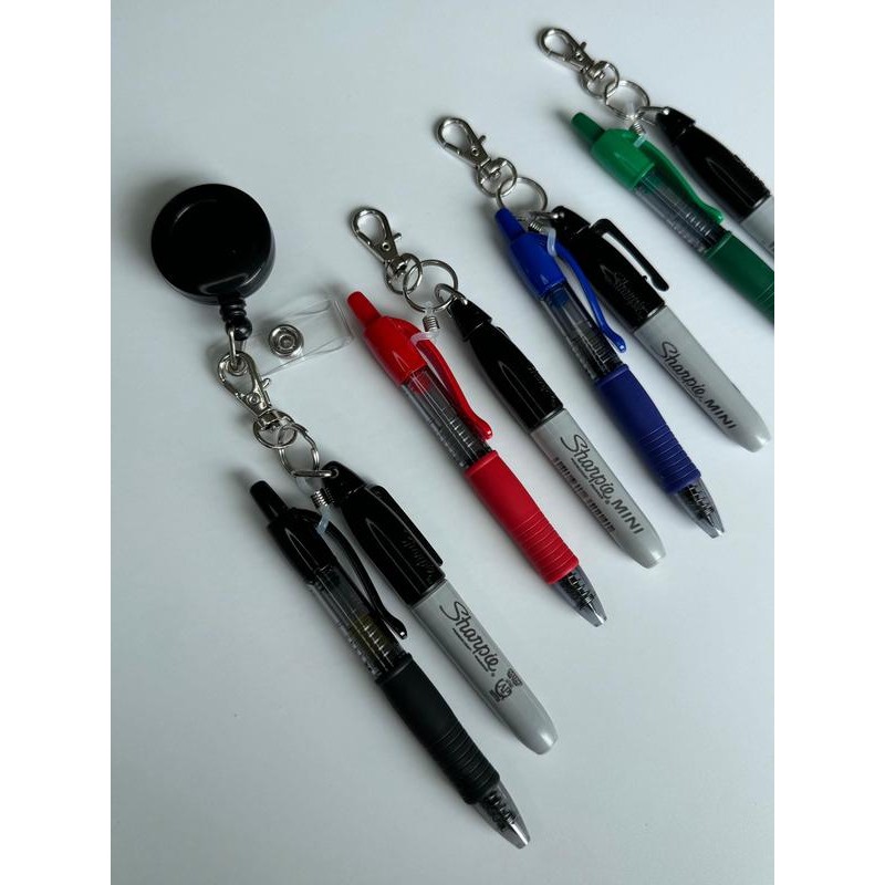 Gel pen and permanent marker pens for nurse badge reel