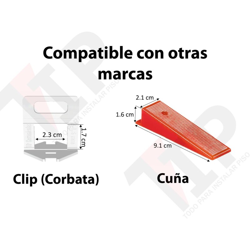 Sistema de Nivelacion Niveladores Azulejo Porcelanico Losetas Porcelanato Clips Corbatas