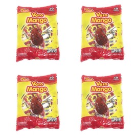 Dulces Vero Vero Mango Paletas Sabor Fresa Con Chile Mexican Hard Candy Chili Pops 40 Pc Pack of 4