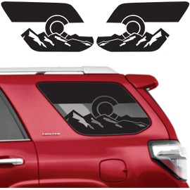 Compatible with Toyota 4Runner 2010-2023 | Precut Colorado Mountain Scene Flag Window Decals | Rear Quarter Window Both Side | Proudly Made in The US | Matte Black (Colorado Mountain Scene)