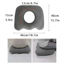 Inflatable Doughnut Cushion, Ergonomic Seat Cushion, Orthopaedic Seat Cushion, Inflatable Orthopaedic Cushion, for Office Chairs, Wheelchairs, Hemorrhoids, Coccyx Pain, Back Pain (Dark Grey)