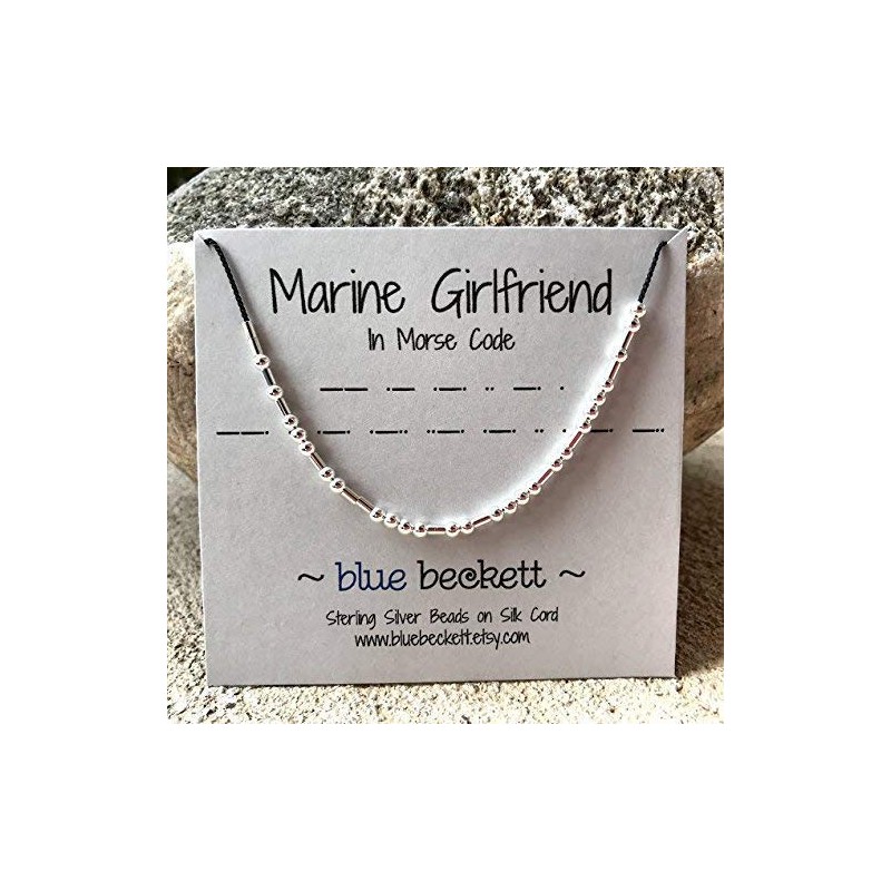 Morse Code 'MARINE GIRLFRIEND' Marine Corps Necklace