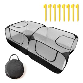 BloxBerry - Small Animal Playpen Enclosure - Large Portable Chicken Run Coop for Indoor & Outdoor Use - Mobile Pet Cage Pen for Puppy, Kitten & Rabbits