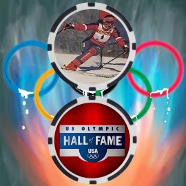 Olympics Diana Golden Brosnihan Paralympic Skiing Olympian Collectible Poker Chip Button