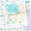 350 Pcs Junk Case Charms Blue 3D Resin ABS Rose