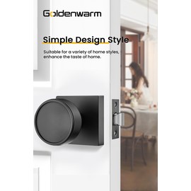 goldenwarm Black Passage Door Knobs Interior, Zinc-Alloy Round Matte Black Closet Door Knobs Heavy Duty Hall Closet Doorknobs, Hallway - 6 Pack