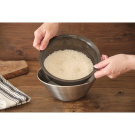 Kevnhaun KDS9226 Stainless Steel Punching Colander, Small, Inner Diameter 6.3 inches (16 cm), Dishwasher Safe, Drainer, Rice Sharpener, Vegetables, Stackable, Storage, Anti-Clog, PVD Coating, Black