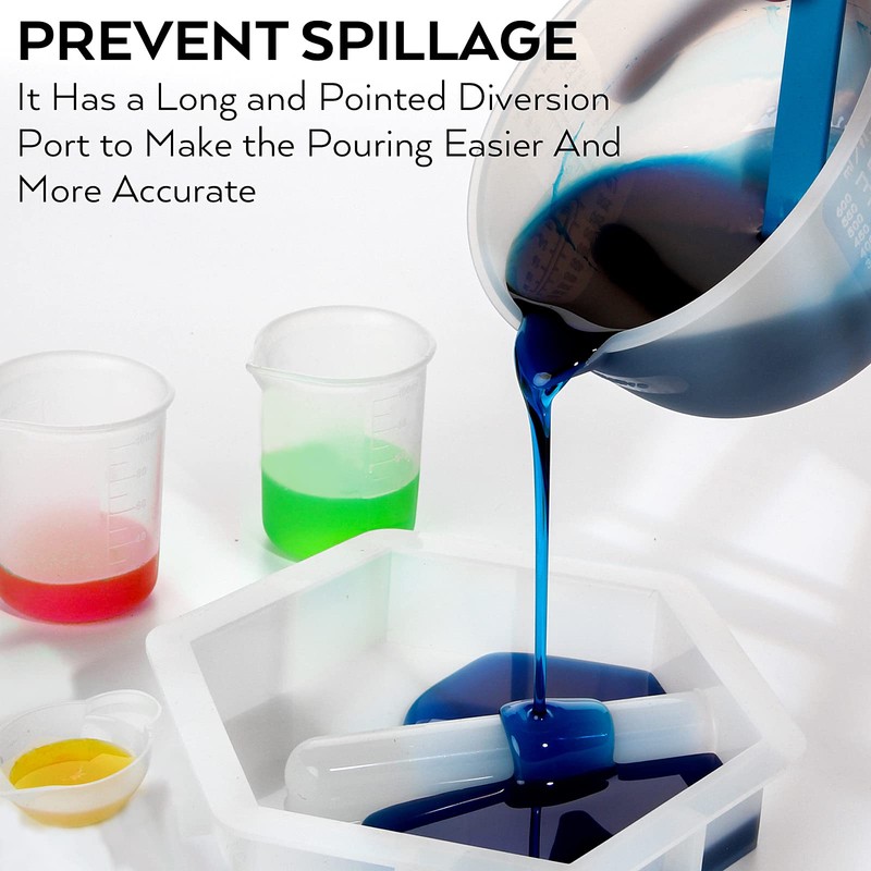 Large Silicone Resin Measuring Cups Tool Kit - Nicpro Reusable