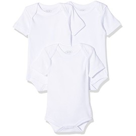Schnizler Unisex Baby Bodysuit Short Sleeves Pack of 3 Plain Unisex - White (White 1)