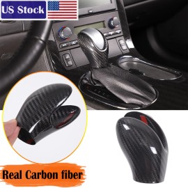 autopart2021 Real Carbon Fiber Car Gear Shift Knob Cover Head Trim For Corvette C6 2005-13 US