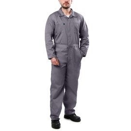 Kolossus Mens Coveralls Long Sleeve Cotton Blend Work Pants Gray, Large