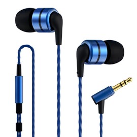 Soundmagic E80 Wired Earbuds No Microphone HiFi Stereo Earphones Noise Isolating in Ear Headphones Comfortable Fit Super Bass for Audiophile Blue