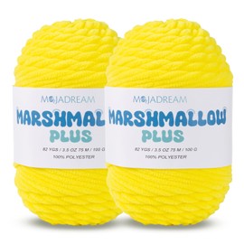 Super Soft and No Shedding Chunky Chenille Yarn for Crocheting and Knitting -Easy to Crochet with-Super Bulky #6, 2Pack of 3.5oz/82yds -Chunky Plush Yarn for Hand Craft Blanket Amigurumi