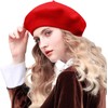 Womens Beret French Classic Beanie Hat Wool Beret Solid Color