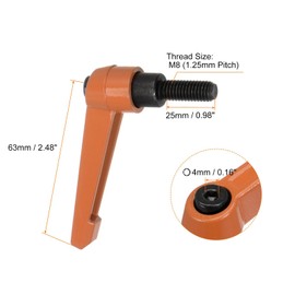 TA-VIGOR 4Pcs Adjustable Clamping Lever Handles, M8 x 25mm Locking Quick Release Push Button Ratchet Screw Knobs, Aluminum Alloy Male Thread Stud Bolts Handle for Machinery & Equipment