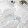 Entisn Ruffle Satin Toddler Pillowcase Set of 2, 13 x