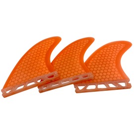 UPSURF Surfboard Tri Fin Future Fiberglass Honeycomb G5 Thruster Set Surfing Orange