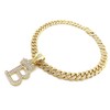 BLINGFACTORY Hip Hop Alphabet Initial B CZ Pendant & 13mm