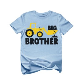 Tstars Big Brother Construction Shirt for Toddler Boys - Pregnancy Announcement Gift - Sibling Reveal T-Shirt 18M California Blue