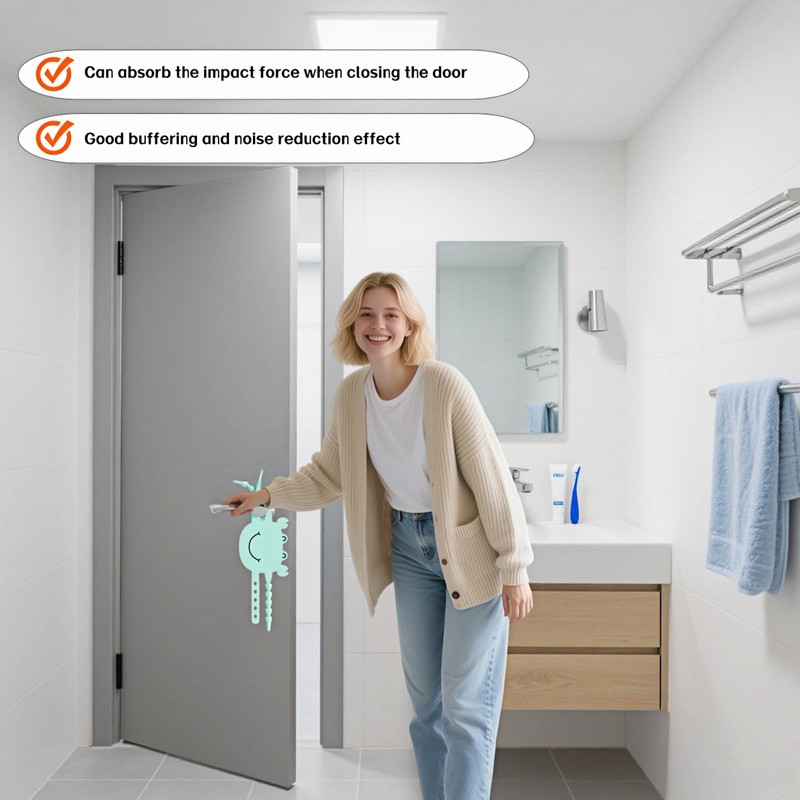 Soft Cartoon Door Silencer Lock Sleeve Buffer,Adjustable Silicone Door Latch